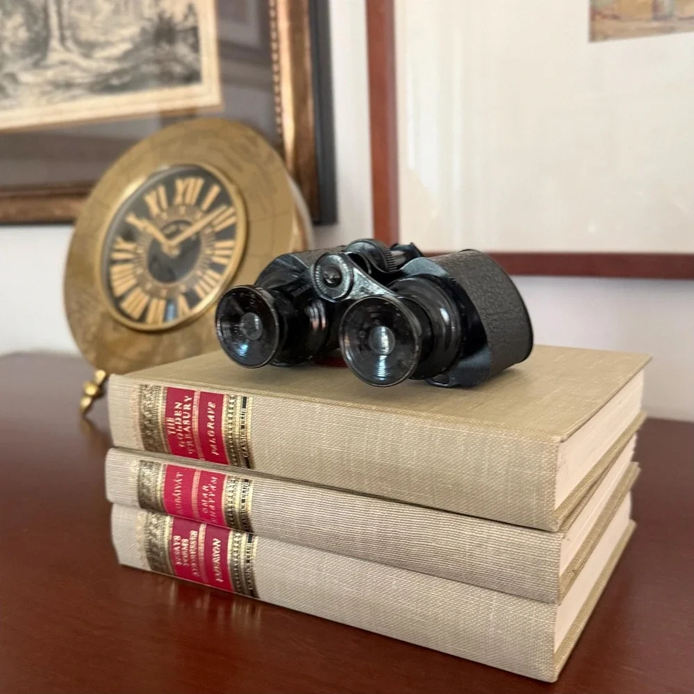 Vintage Opera Glasses Binoculars Black Metal  Trojan USA 1930s 1940s ~ 4.5